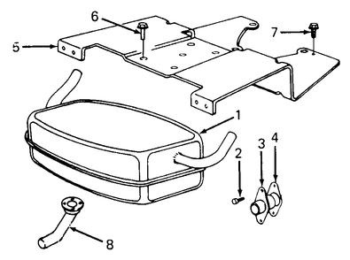 Muffler Diagram and Parts List for 1610 0350042U-135393100-135393399-136393100 Cub Cadet Lawn Tractor